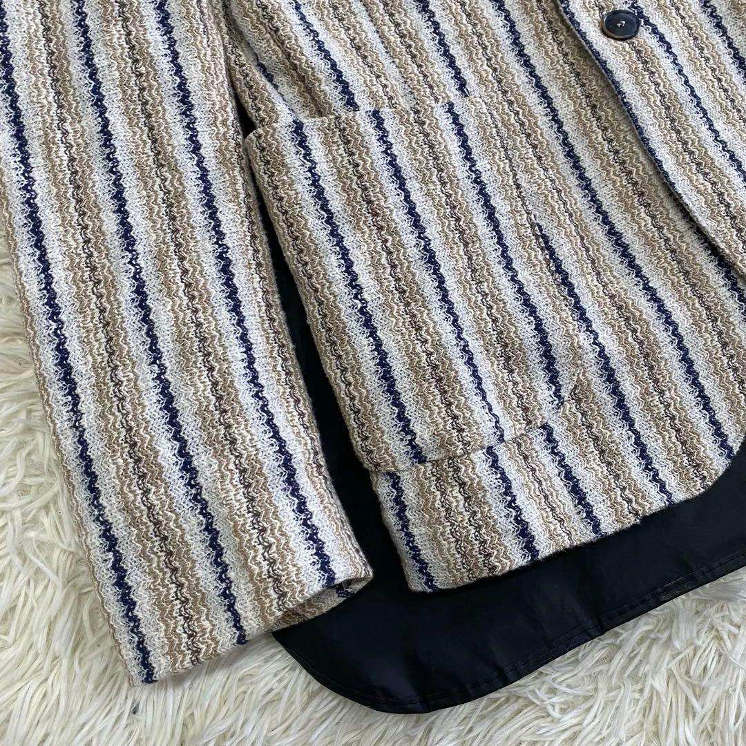 【未使用級✨】bob ニット アンコン 太ストライプ テーラードジャケット 48