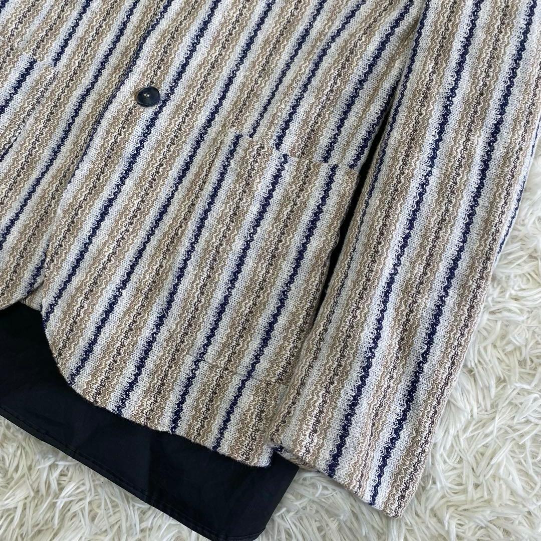 【未使用級✨】bob ニット アンコン 太ストライプ テーラードジャケット 48