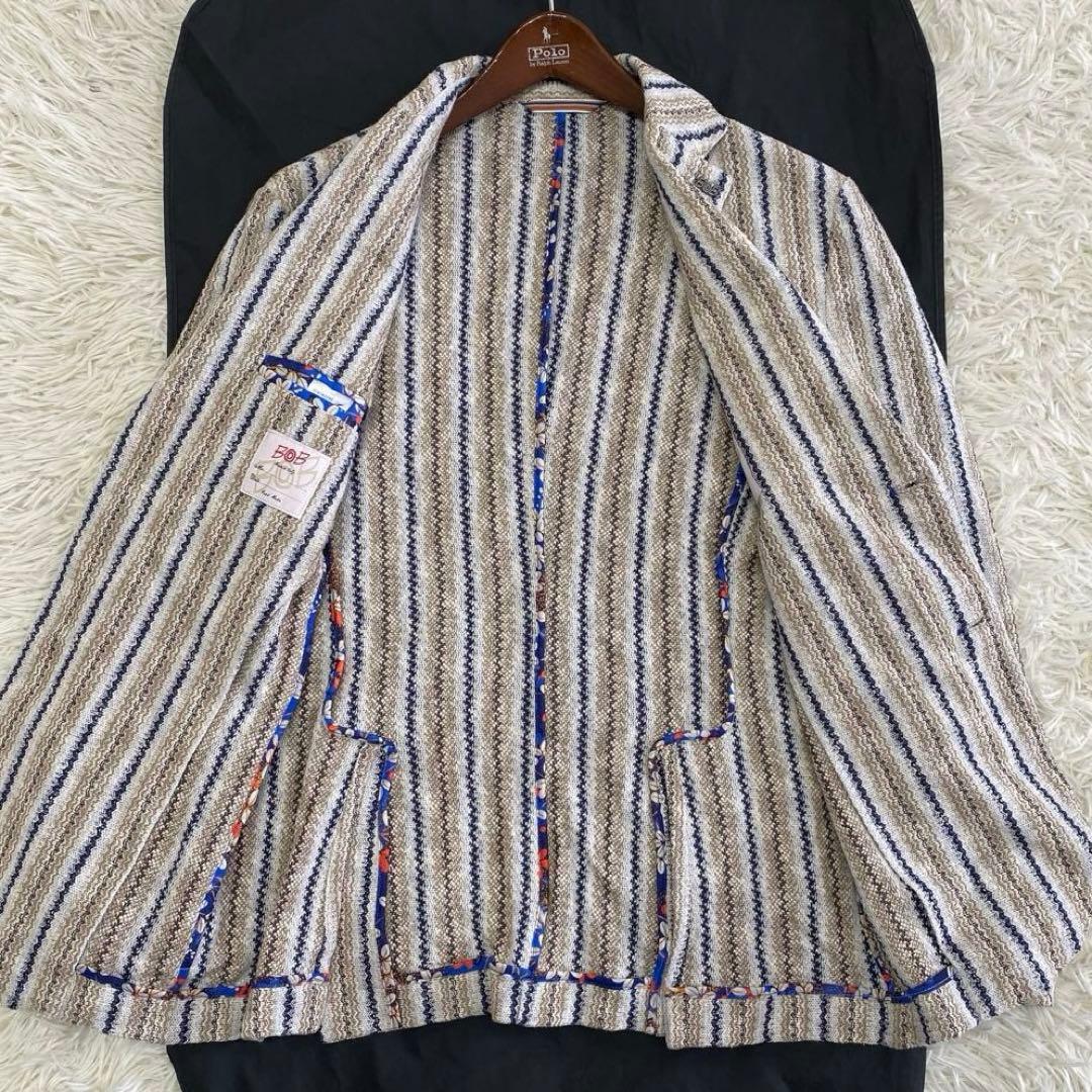 【未使用級✨】bob ニット アンコン 太ストライプ テーラードジャケット 48