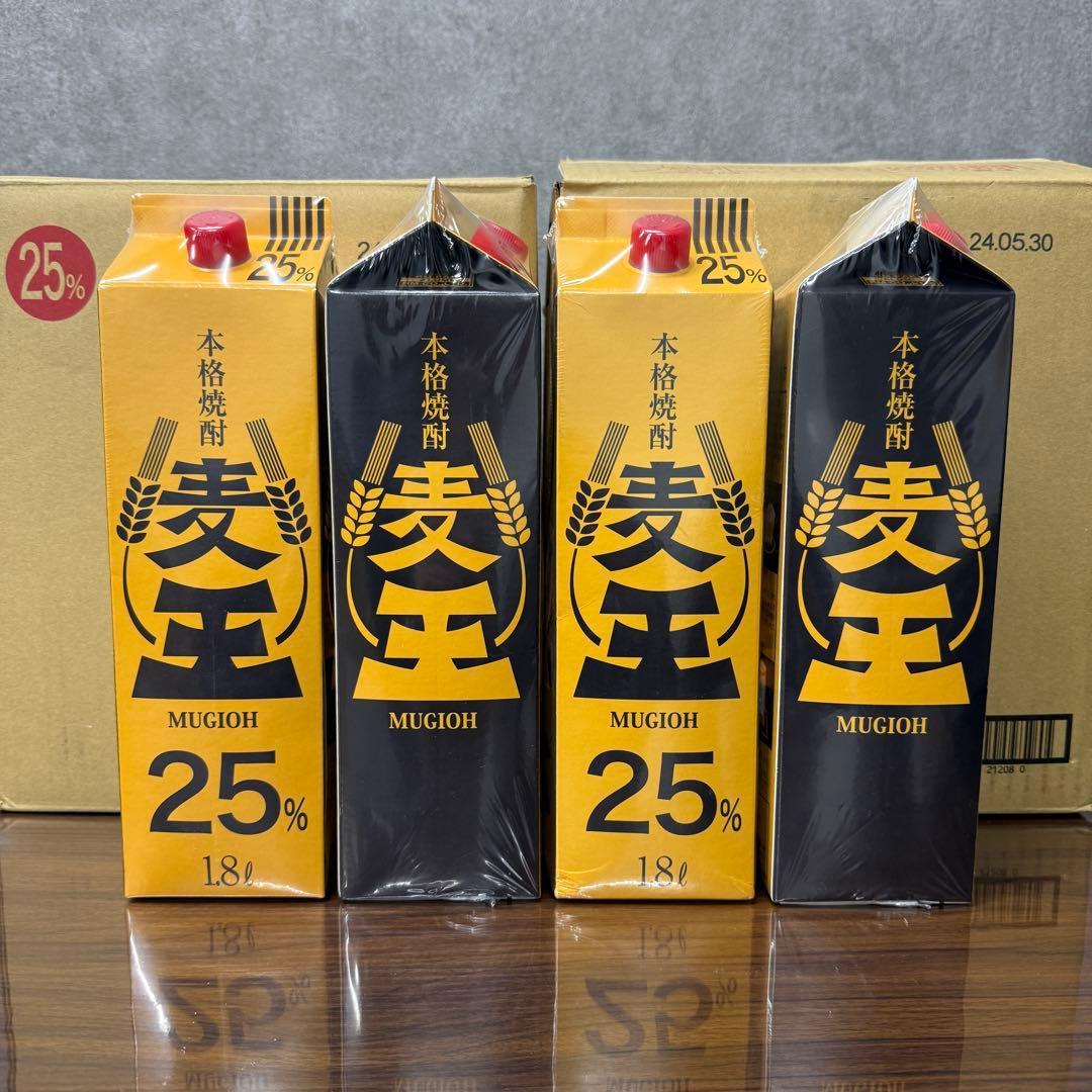 麦王 焼酎 25% お酒 アルコール 1.8L 16本セット 新品未開封品✨️