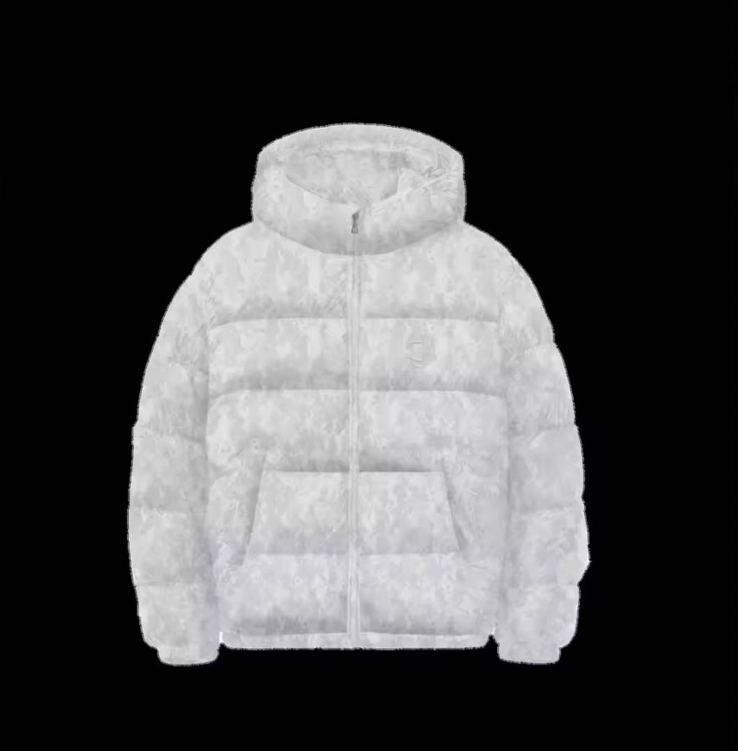 【即日発送】suveneグレー 迷彩 フード付きダウンジャケット