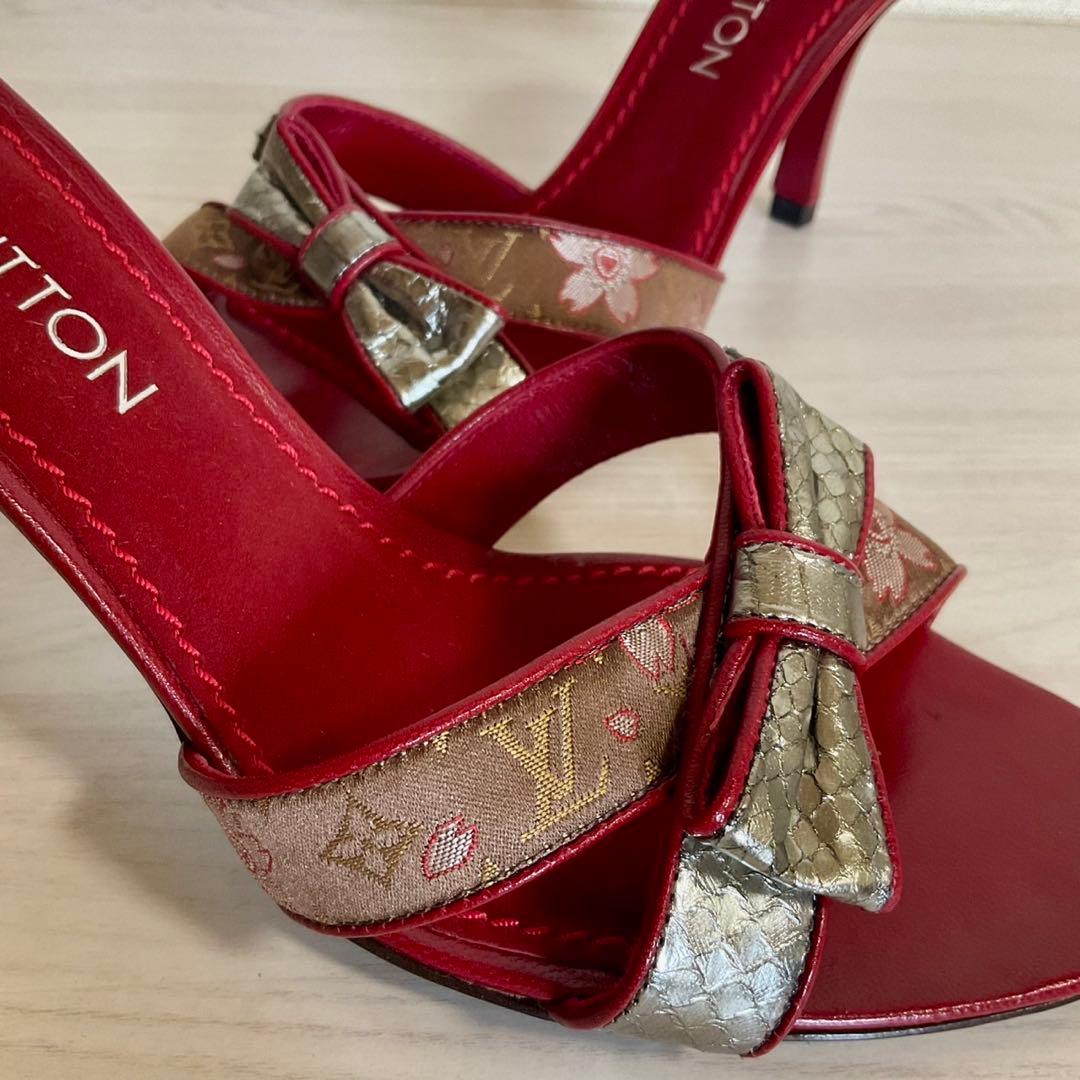 【限定品】ヴィトン 村上隆 サンダル モノグラム チェリーブロッサム 38