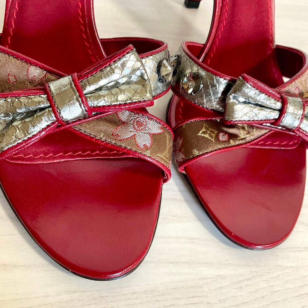 【限定品】ヴィトン 村上隆 サンダル モノグラム チェリーブロッサム 38