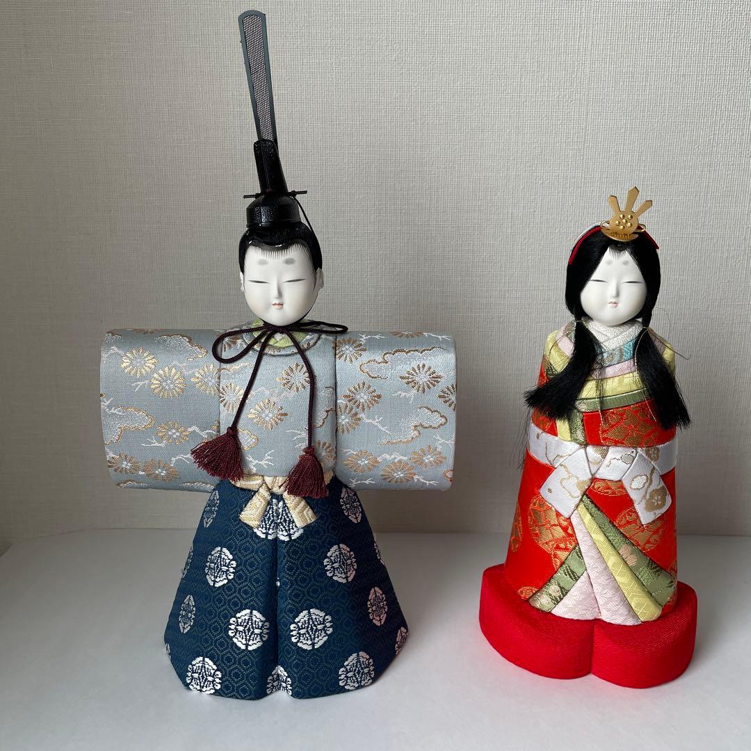 お雛様　立ち雛　木目込み人形　久月　ガラスケース付き　雪洞付き