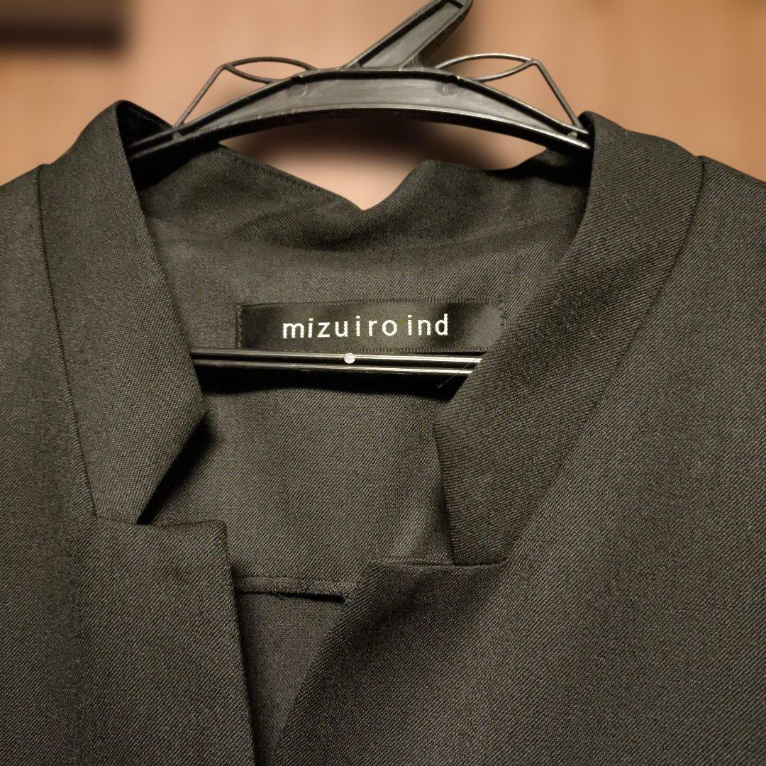 mizuiro ind 黒ロングジレ　ワンピース ベスト