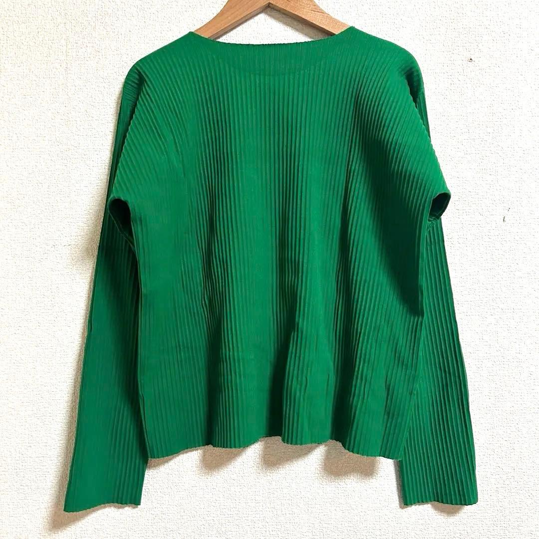 イッセイミヤケ グリーン 長袖 トップス ISSEY MIYAKE