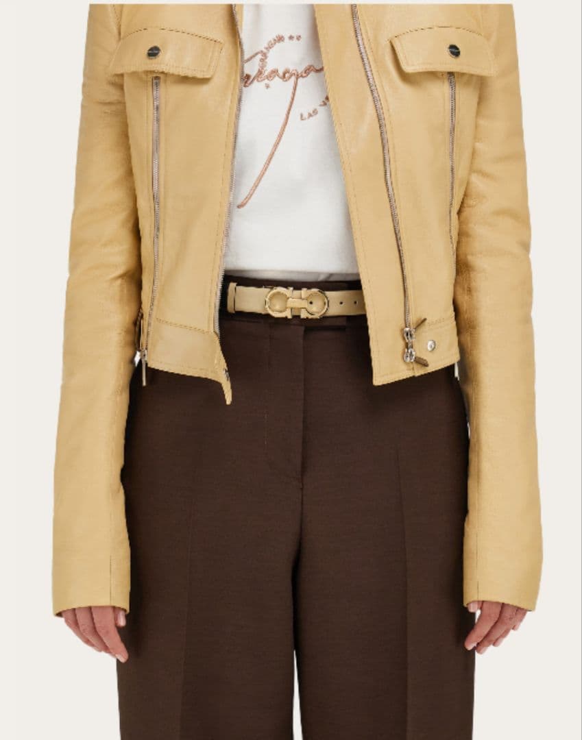 新品未使用　FERRAGAMO ガンチーニリバーシブルベルト　ベージュ×ブラウン