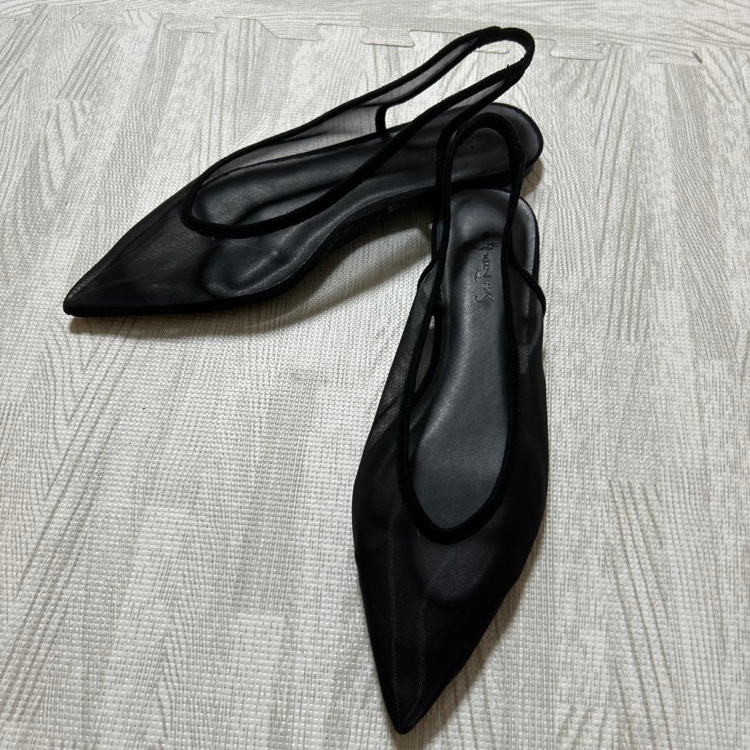 シールームリン　TULLEバックストラップミュール　ブラック　M