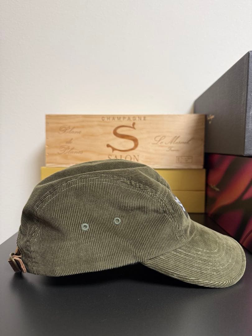 Supreme コーデュロイキャップ オリーブ