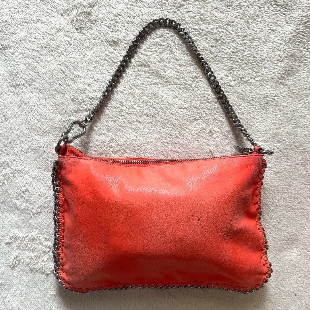 【希少色】 ステラマッカートニー クラッチバッグ ファラベラ オレンジ チェーン