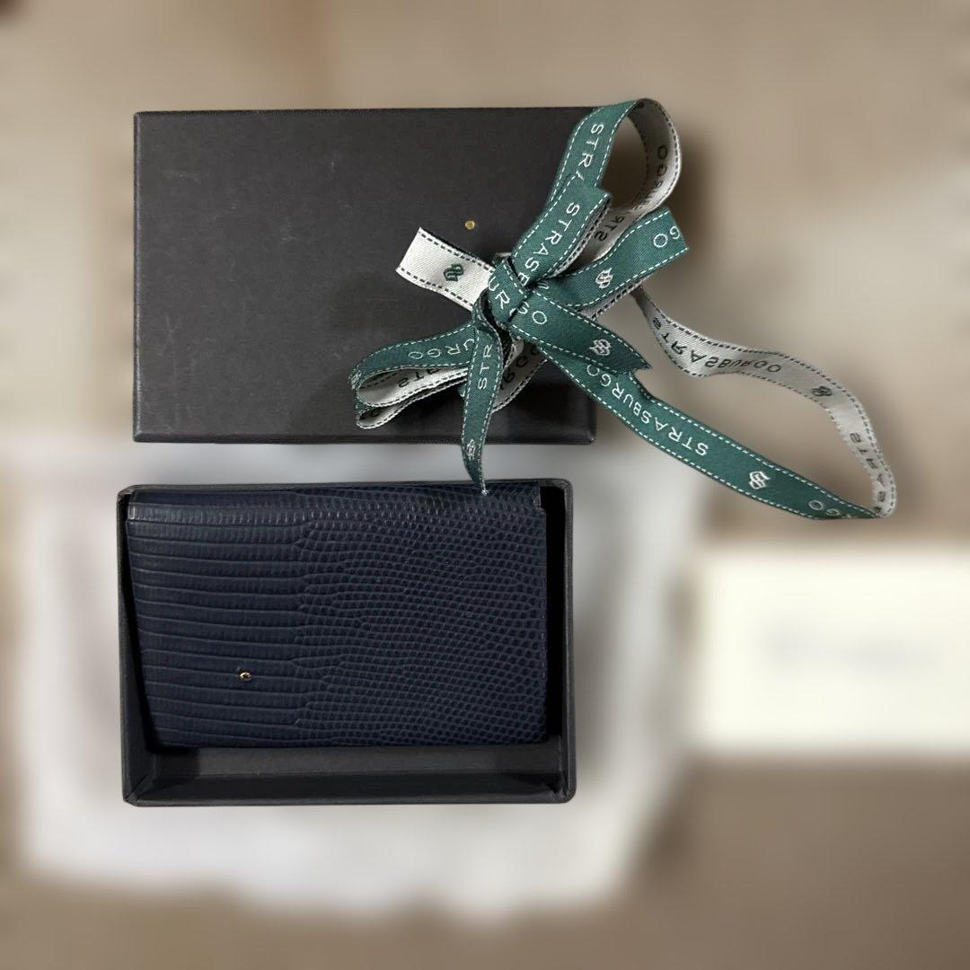 ★新品未使用★T.MBH 紺色★お洒落な名刺入れ ★ボックス付き