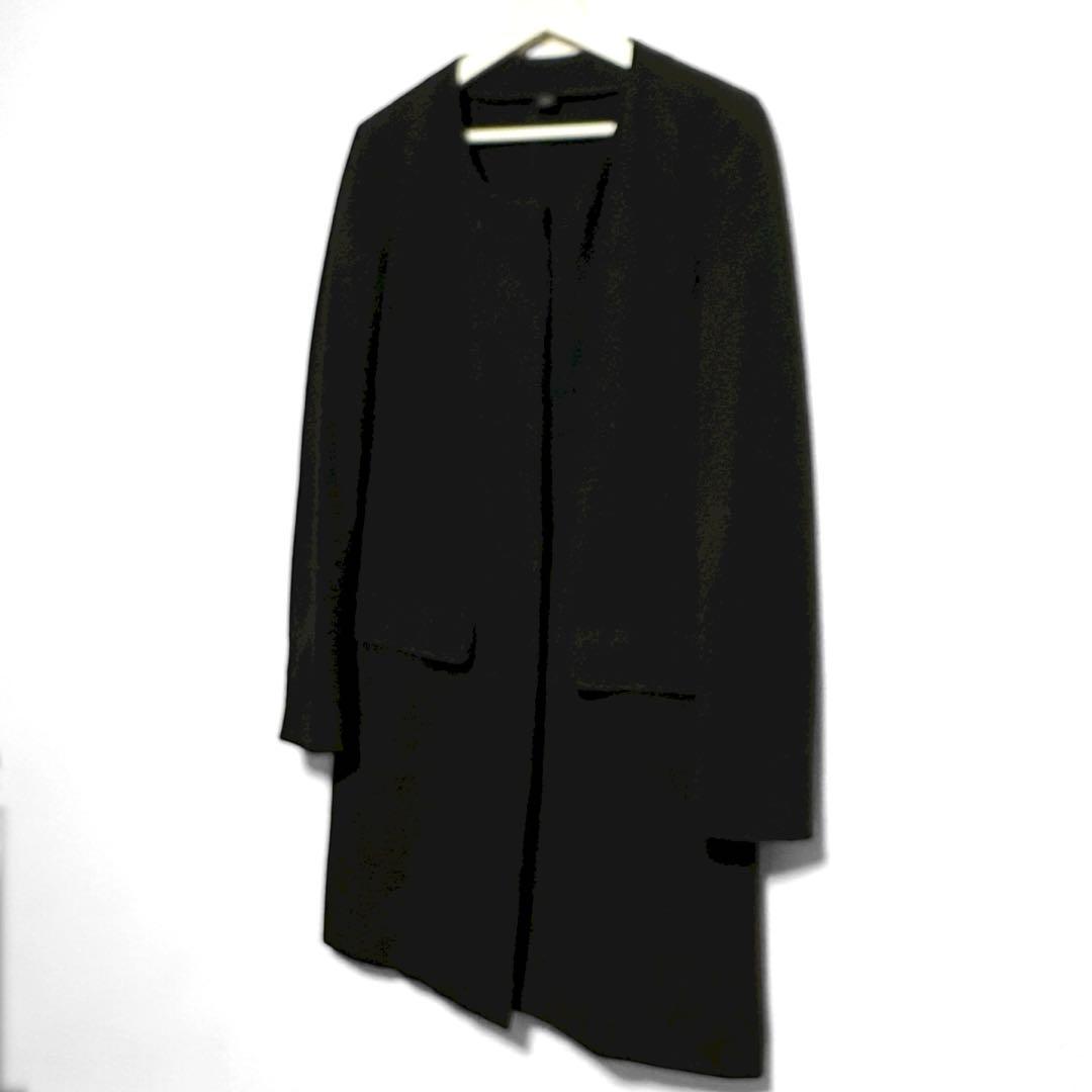90s/ヘルムートラング本人期/ノーカラー/フラップコート/黒/44