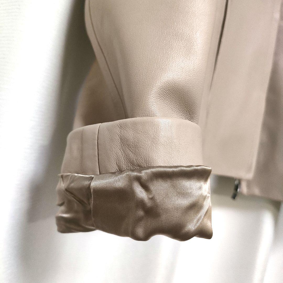 【美品】Ballsey スムースレザー ノーカラージップアップジャケット 36