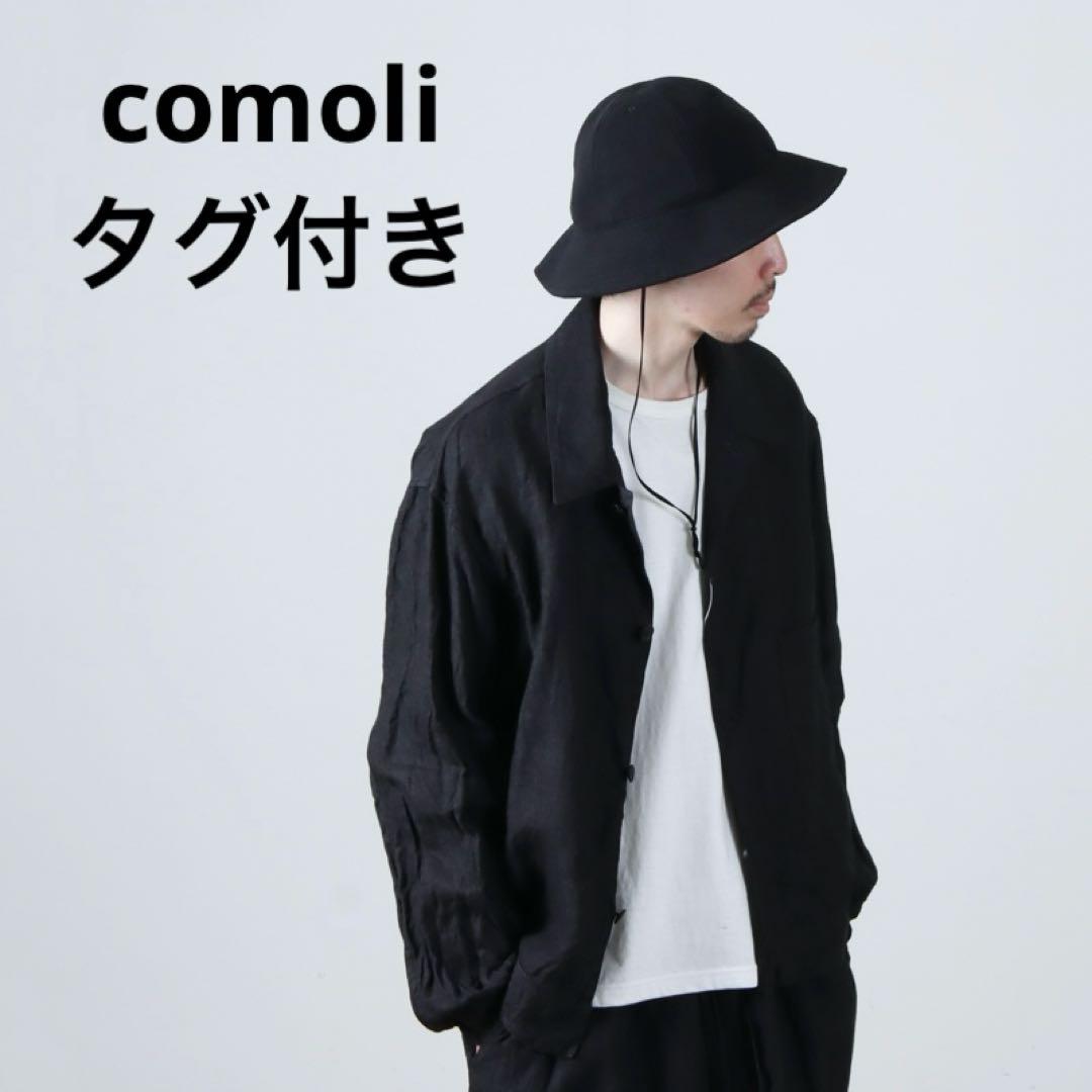 COMOLI ブラック　シルクネップ ハット