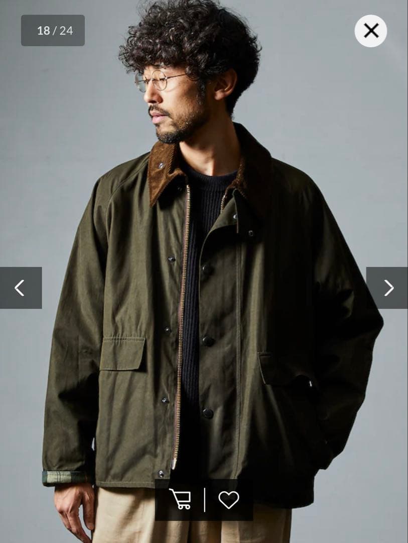 バブアー フリークスストア別注 ボロウデイル サイズ38 オリーブ