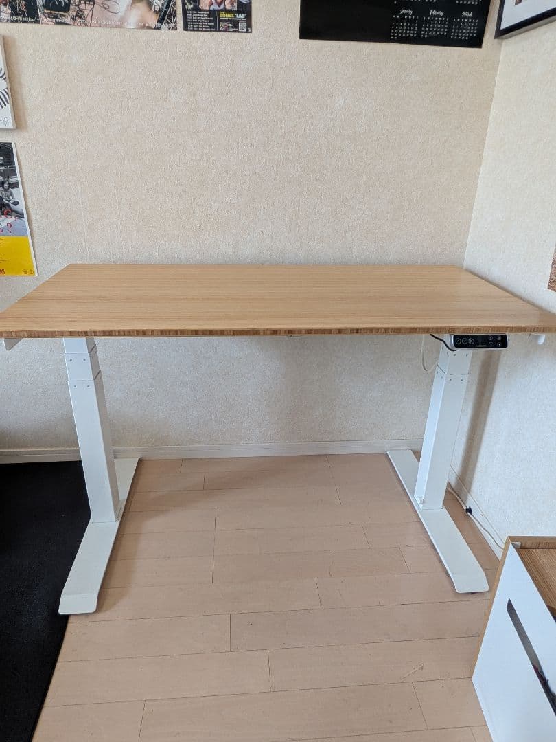 Flexispot e7 昇降式デスク 幅120cm 竹天板 ケーブルトレー付き