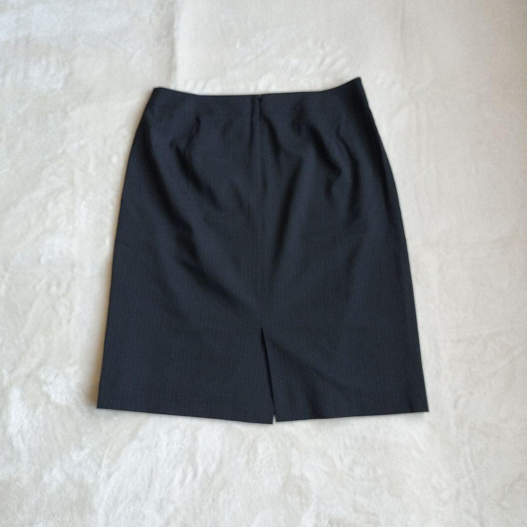 23区COLOMBO生地ウールストライプジャケット46スカート48セットアップ