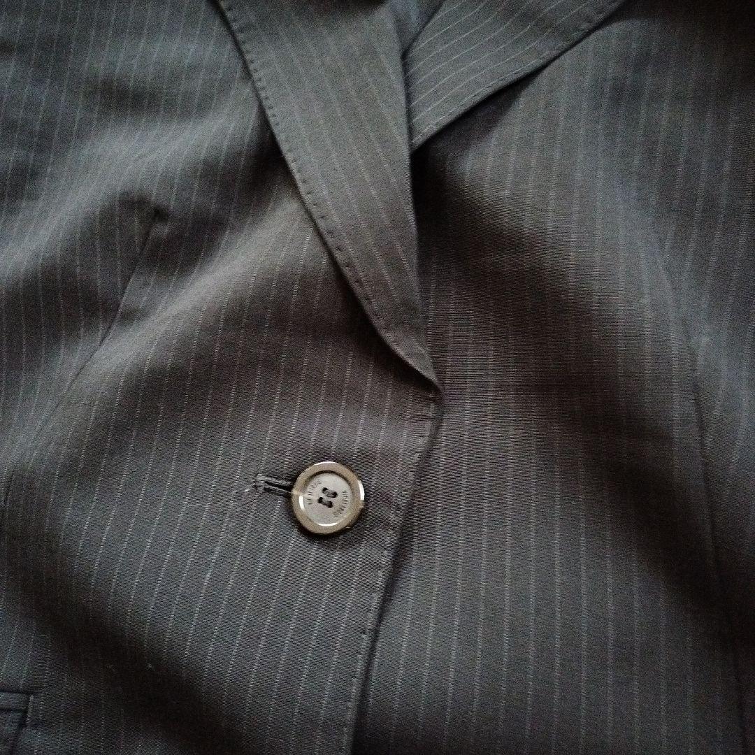 23区COLOMBO生地ウールストライプジャケット46スカート48セットアップ