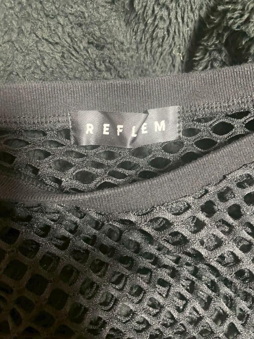 REFLEM 　レフレム　ブラック メッシュ 長袖 トップス