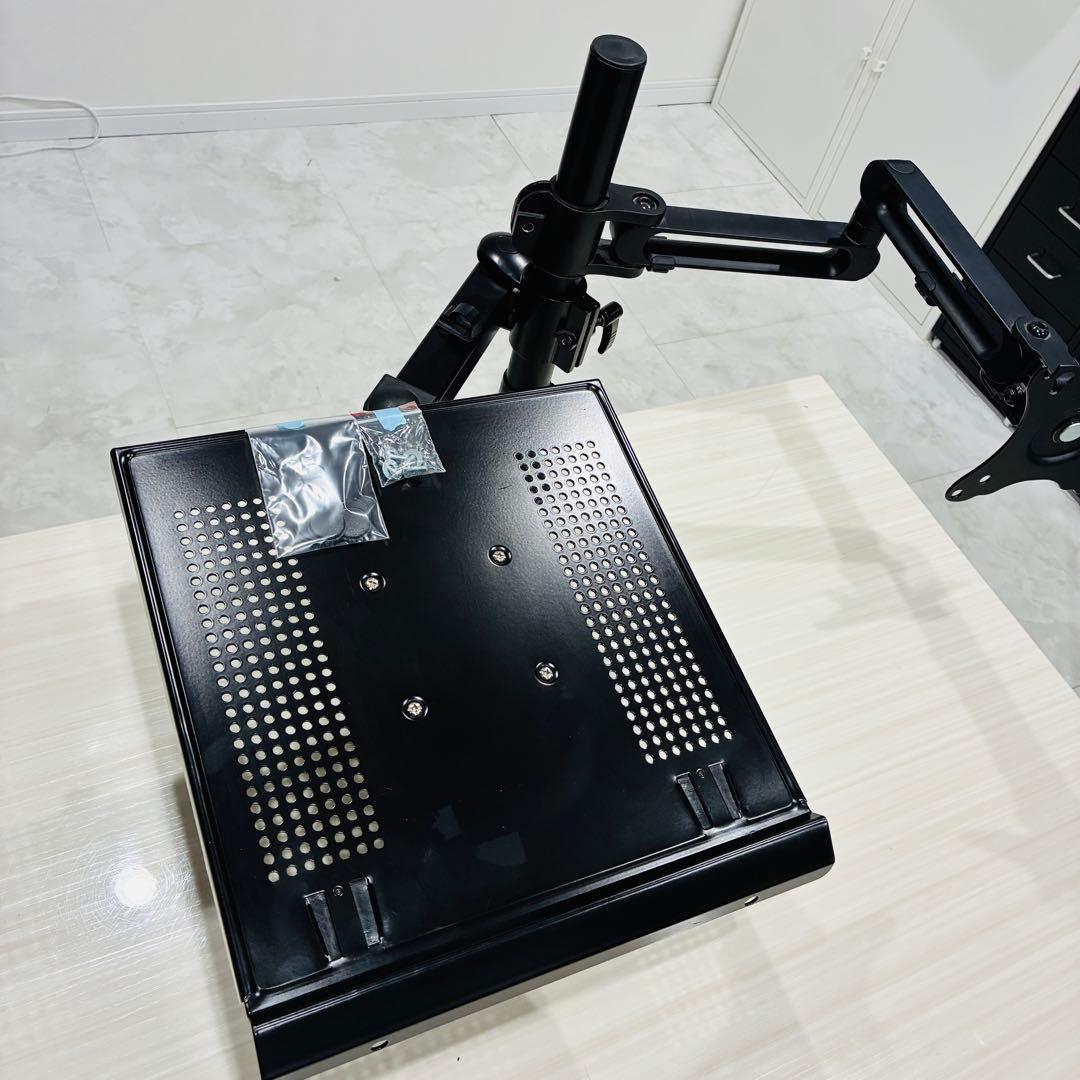 モニターアーム+ノートPCアーム　アイリスオーヤマ&サンコー組合せ品