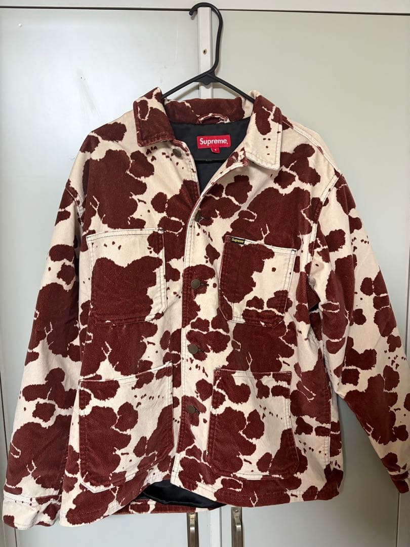 ロマネスコ着用Supreme Velvet Chore Coat Cow