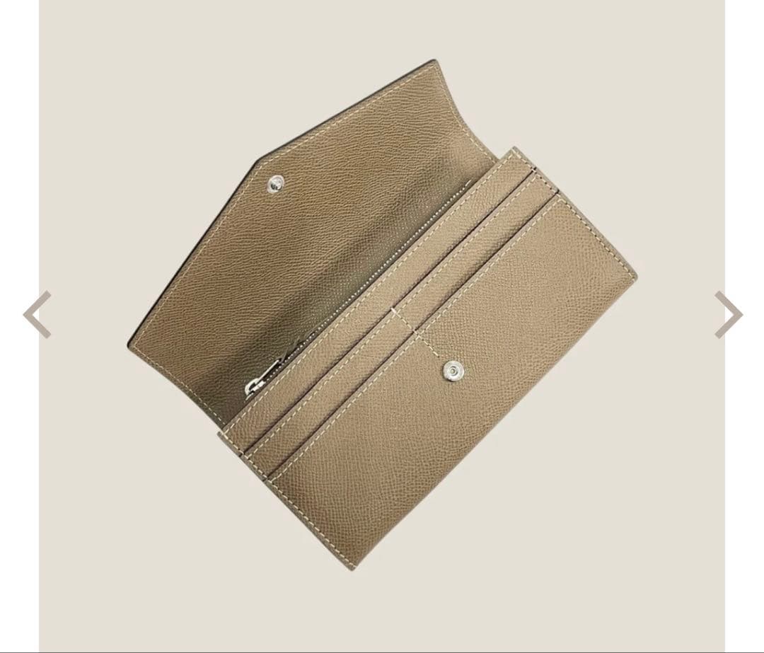 フレンチカーフ 最高級ロングウォレット ブルックリンミュージアム 長財布 トープ