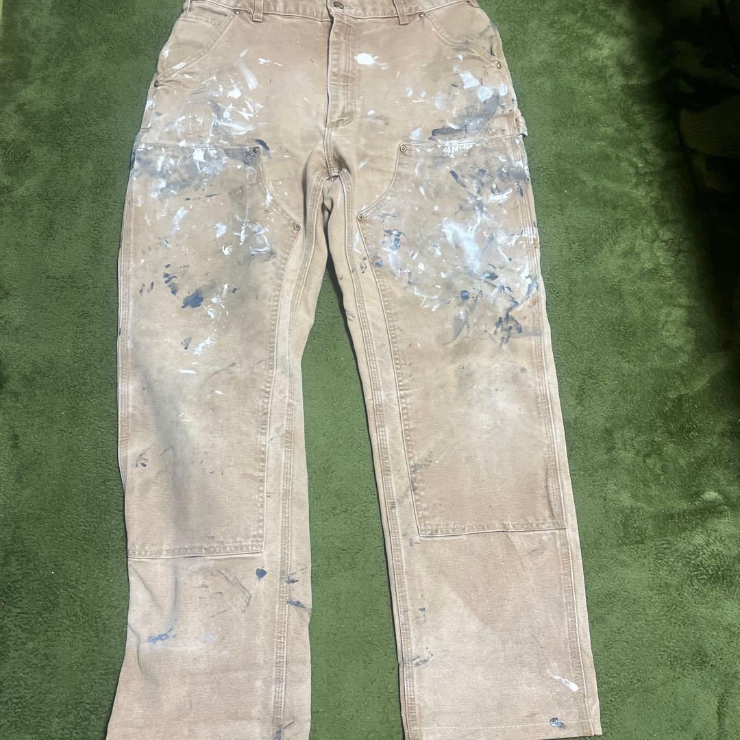 Carhartt USAダブルニー襤褸 ペインターパンツ34×34