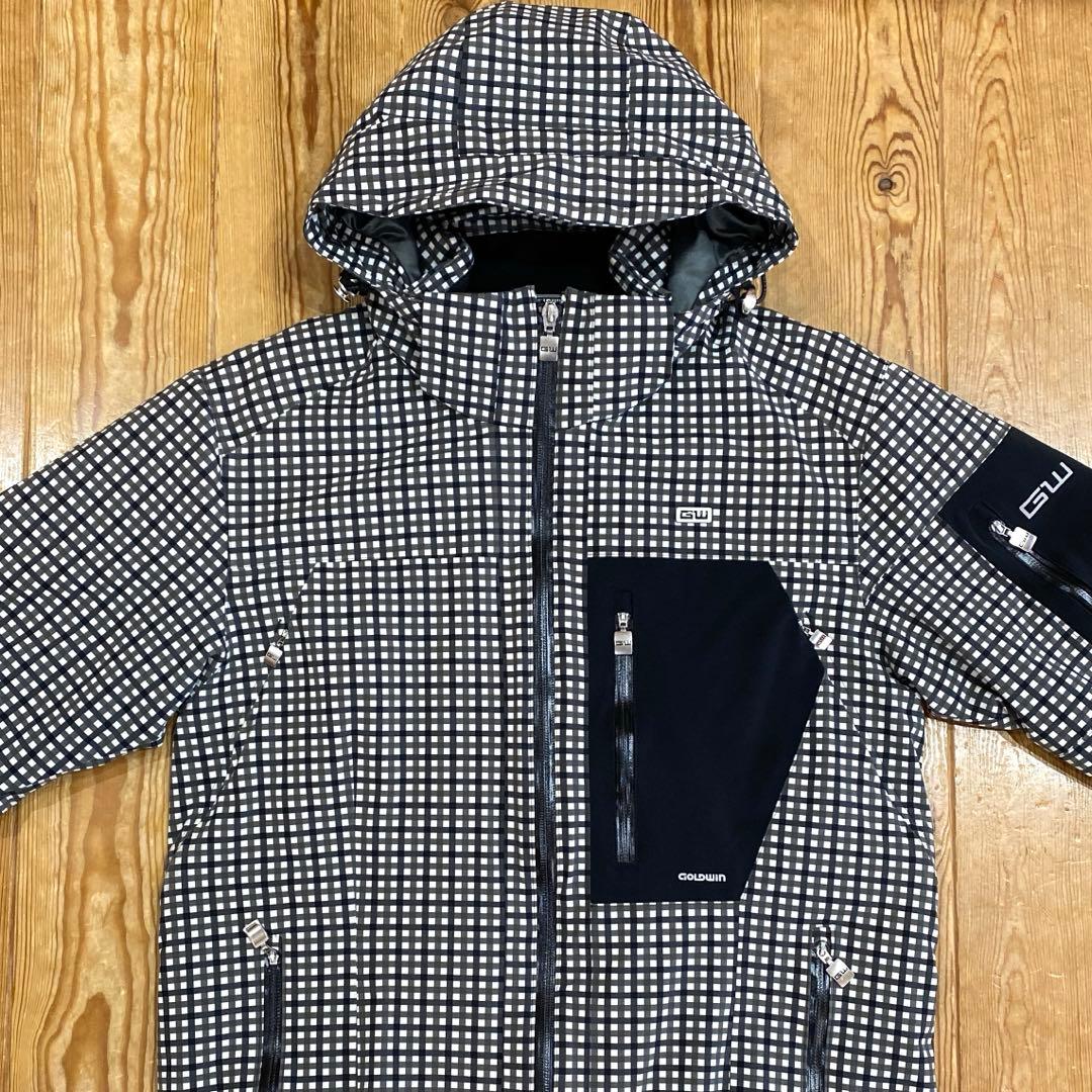 ❤️GOLDWIN❤️ゴールドウイン❤️スキーウェア❤️白黒チェック柄❤️L❤️美品❤️