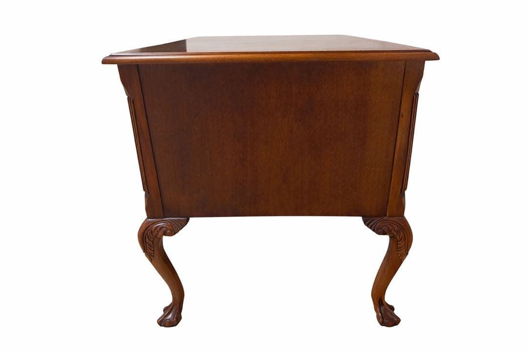 r*o様 アンティーク調 木製デスク 両袖机 猫脚 引き出し6杯 クラシック 書