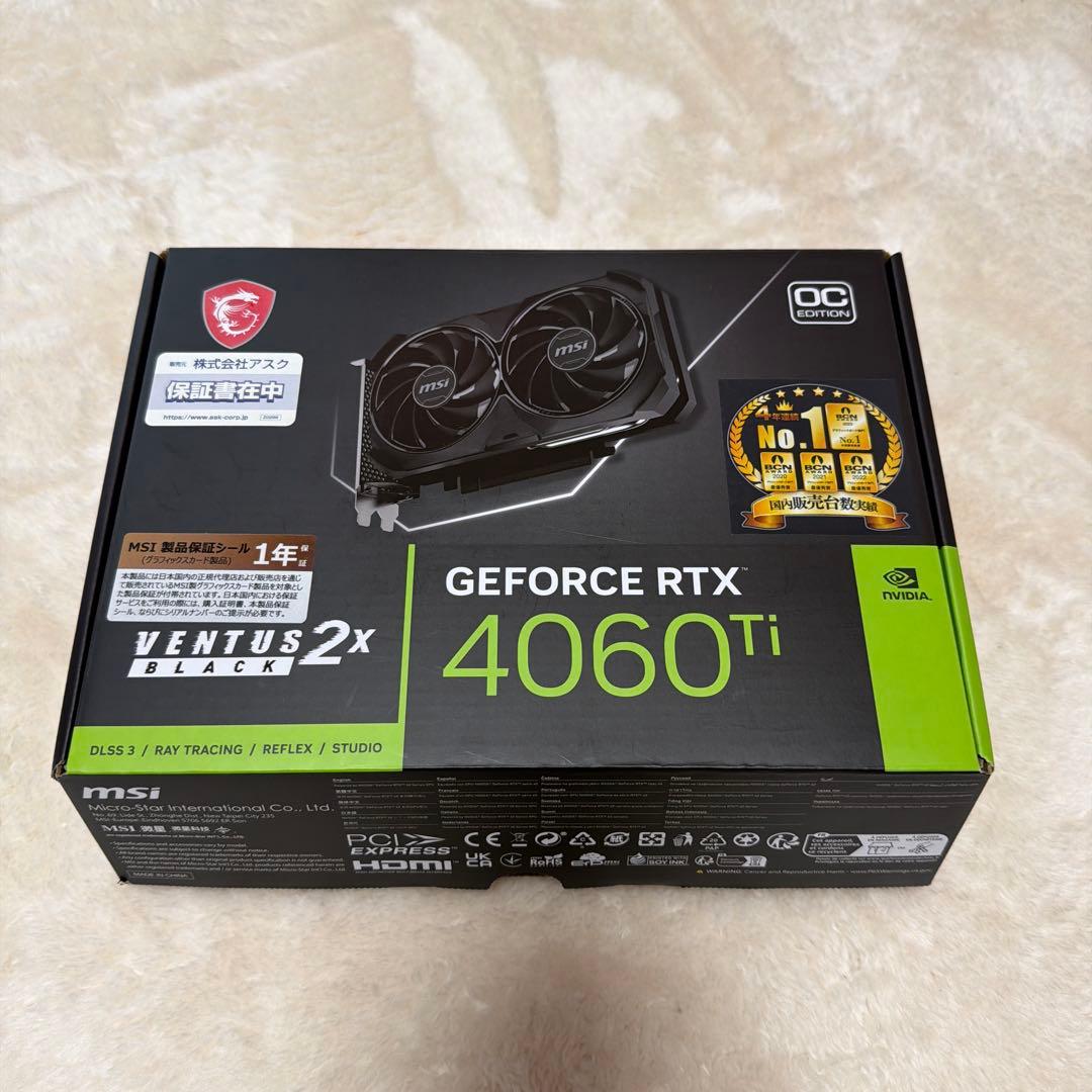 グラフィックボード・グラボ・ビデオカード MSI GeForce RTX 4060 Ti Ventus 2X Black
