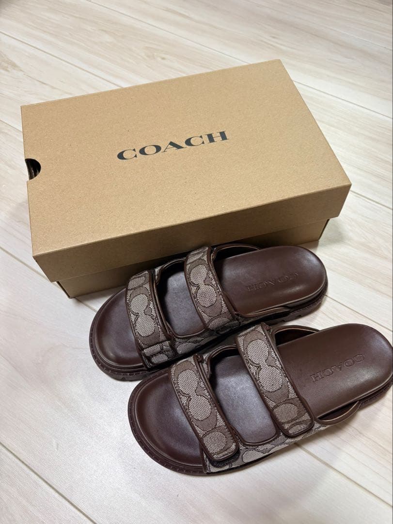 COACH ブラウン ストラップサンダル 24cm 箱付き
