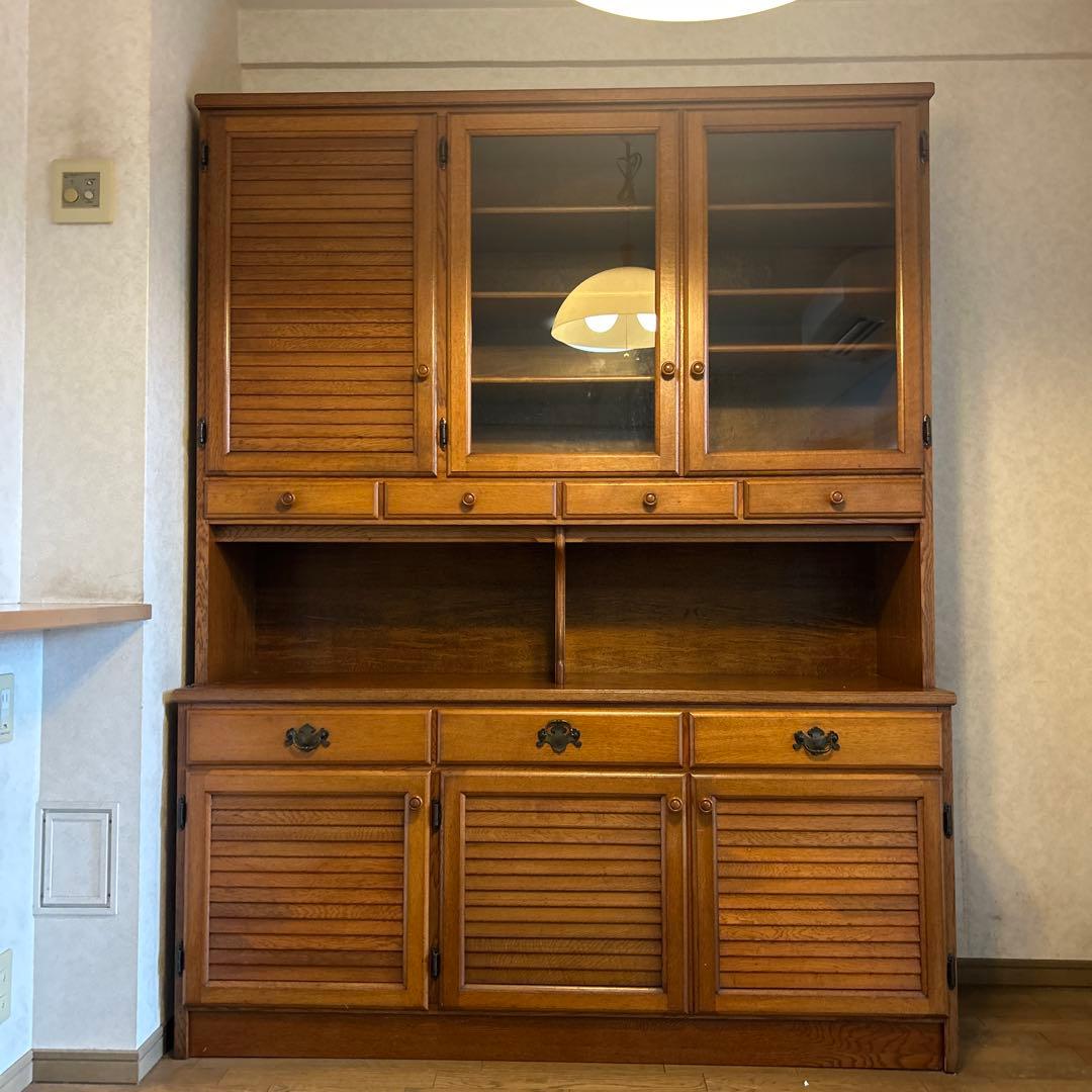 天然木　食器棚　お洒落　アーリーアメリカンシリーズ　クラシック　送料込