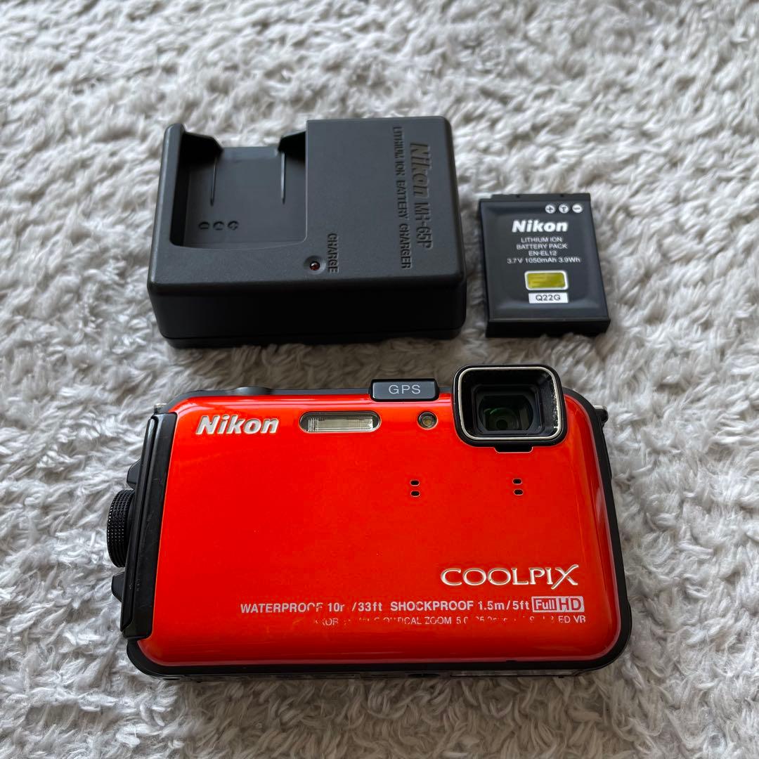 【美品】Nikon デジタルカメラ COOLPIX AW100 OR