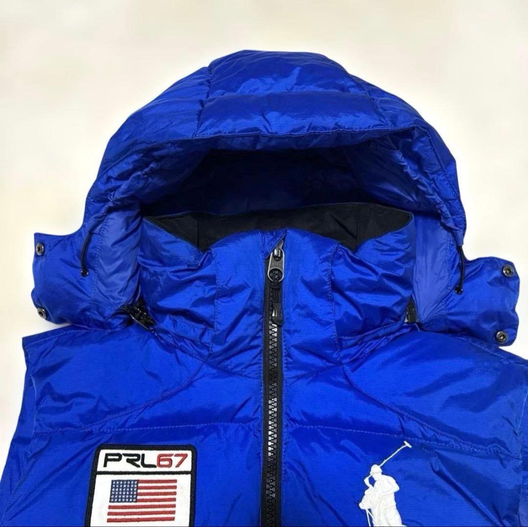 ✨希少 近年 ポロ ラルフローレン ダウンベスト ビッグポニー ブルー 刺繍