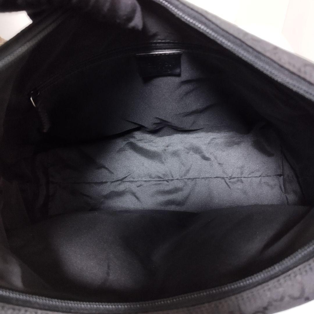 美品☆　グッチ　ワンショルダーバッグ　GG　ナイロン　肩掛け　レザー　ビッグGG