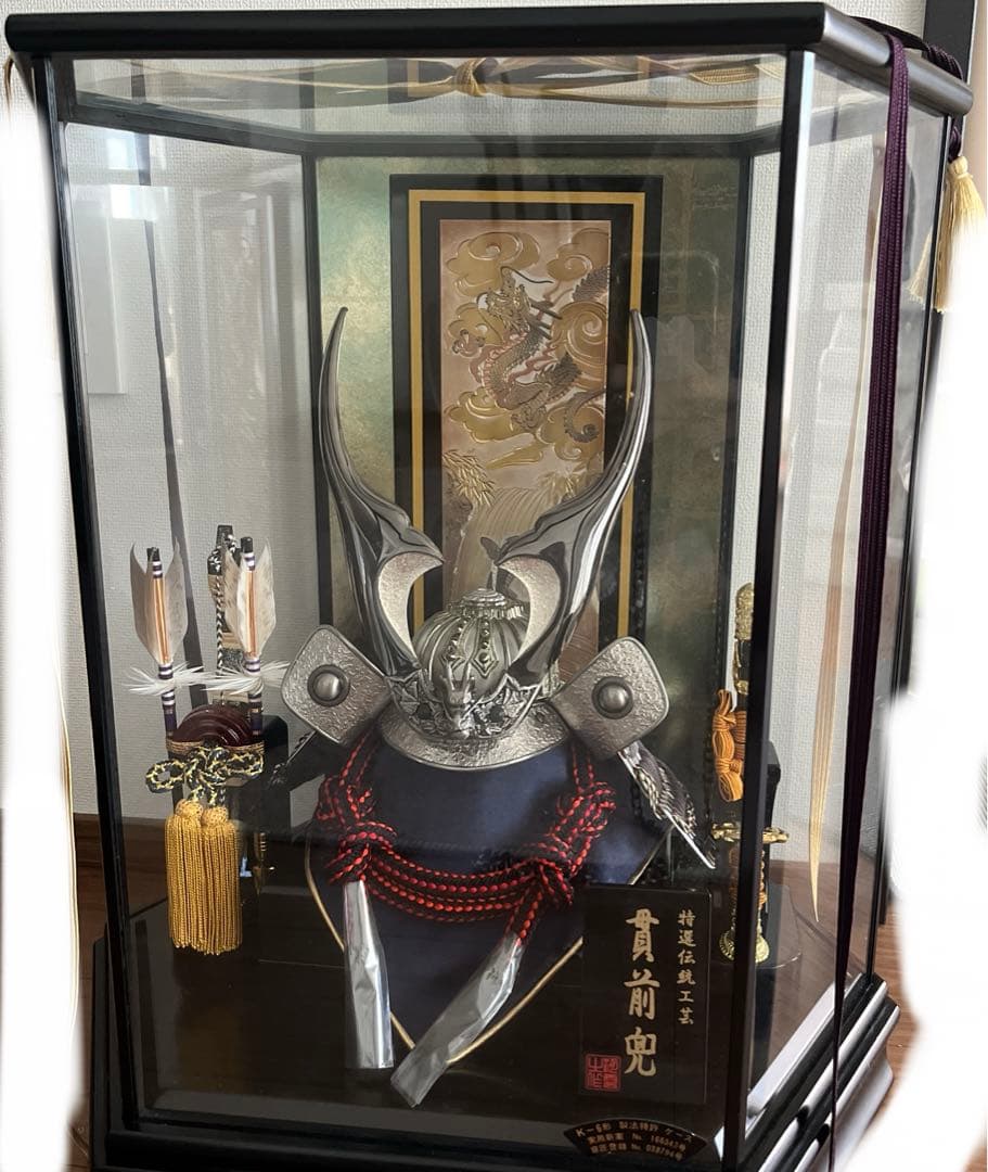 最安値【状態良好・美品】兜　貫前兜　男児　こどもの日　置き物　龍