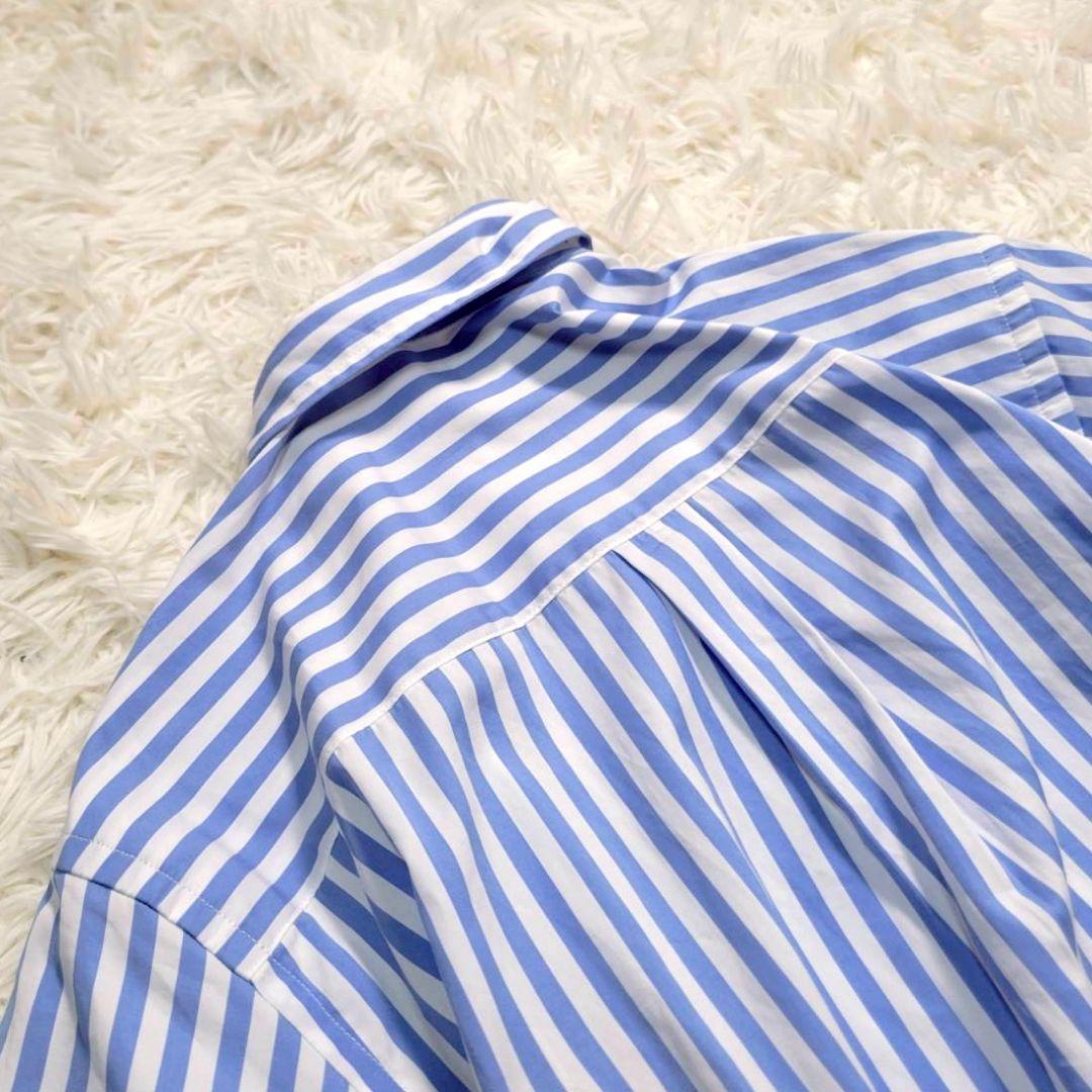 完売品・美品☆ラルフローレン　ストライプ　シャツワンピース　ウエストリボン　半袖