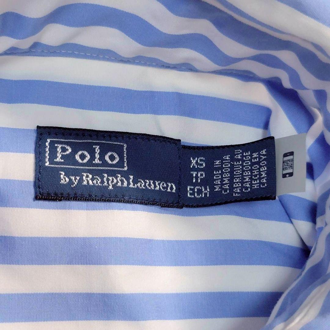 完売品・美品☆ラルフローレン　ストライプ　シャツワンピース　ウエストリボン　半袖