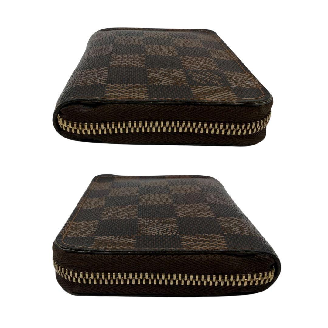 ルイヴィトン　パース　ラウンドファスナー　ダミエ　ブラウン　小銭入れ　茶色