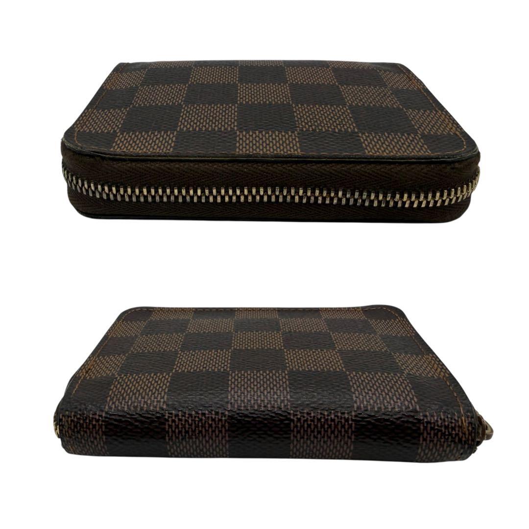 ルイヴィトン　パース　ラウンドファスナー　ダミエ　ブラウン　小銭入れ　茶色