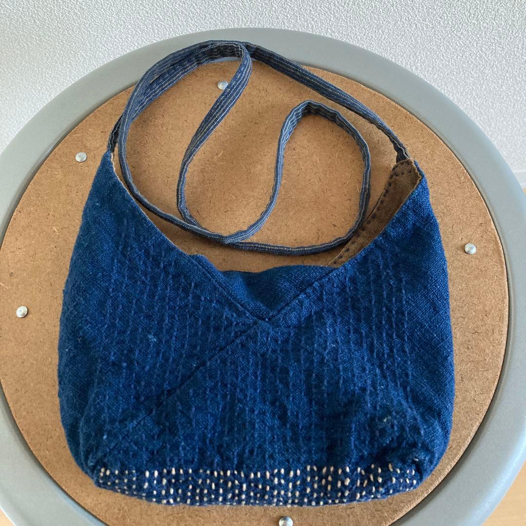 えみおわす 刺し子 バッグ ポシェット ミニショルダー 藍