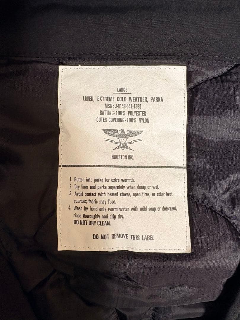 HOUSTON ヒューストンフィッシュテールM-65 モッズコートライナー付き