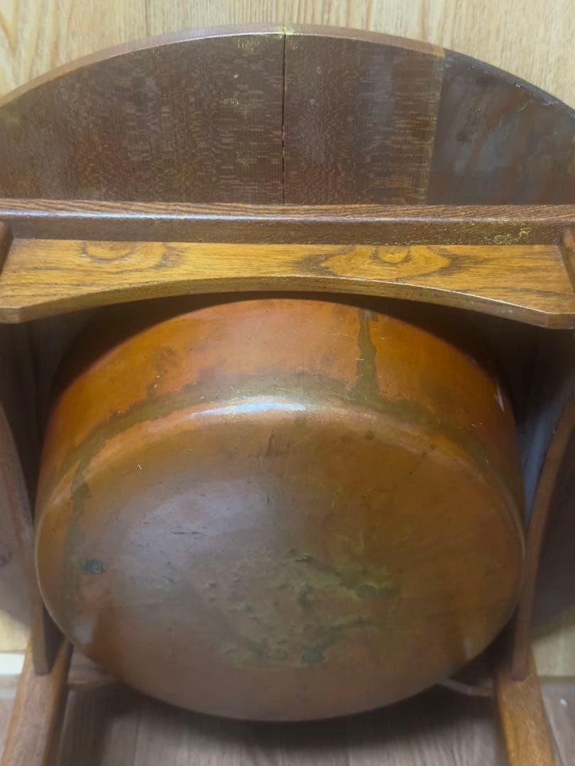 骨董火鉢囲炉裏テーブル　セット　レトロ ちゃぶ台 鉄五徳木灰付き