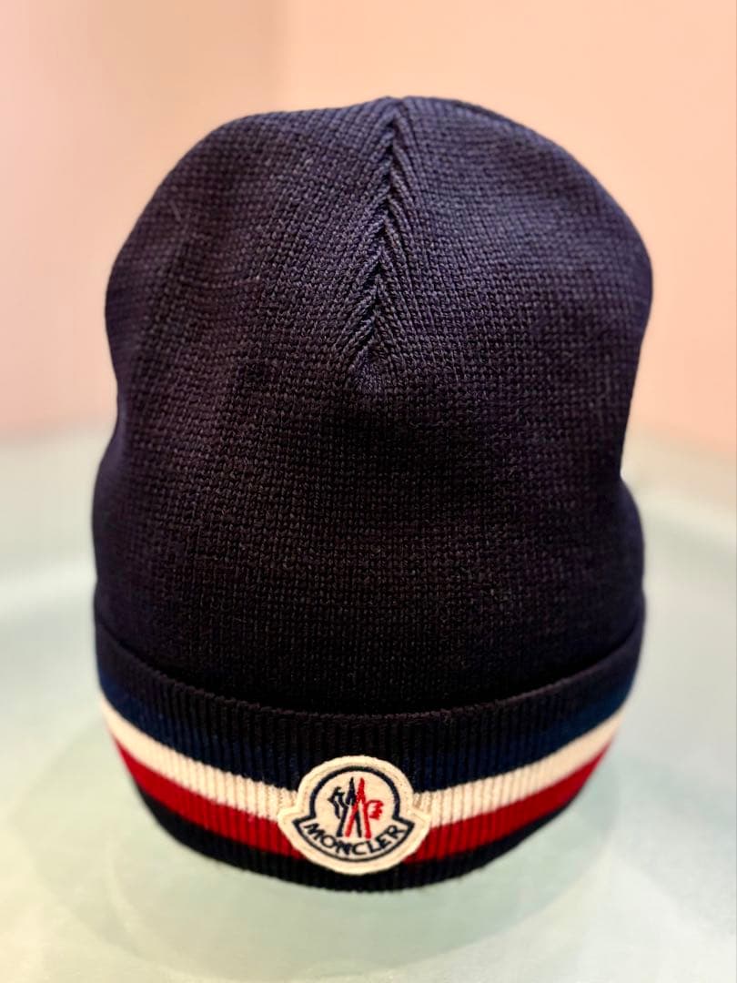 最終価格MONCLER ネイビー ニット帽
