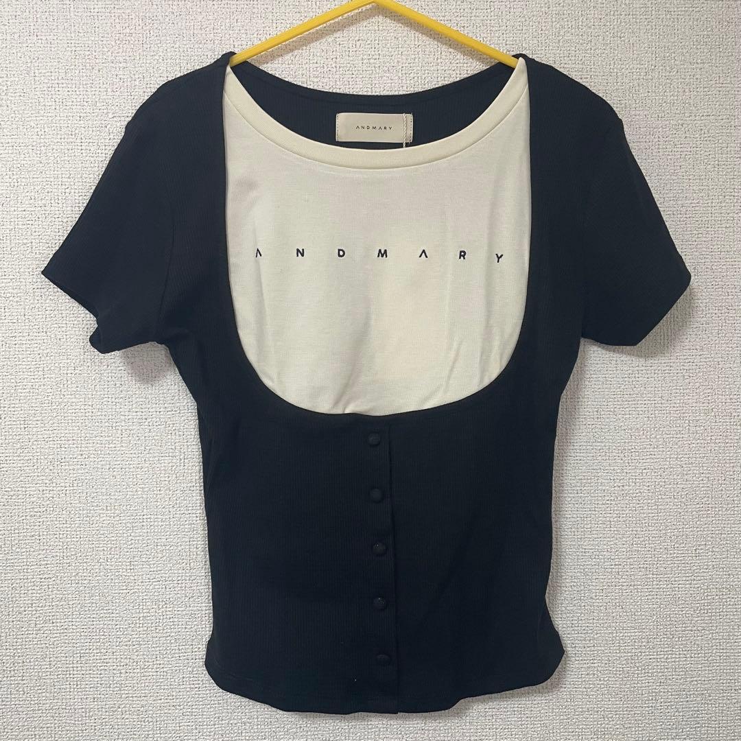 トップス ANDMARY Mary logo tops black