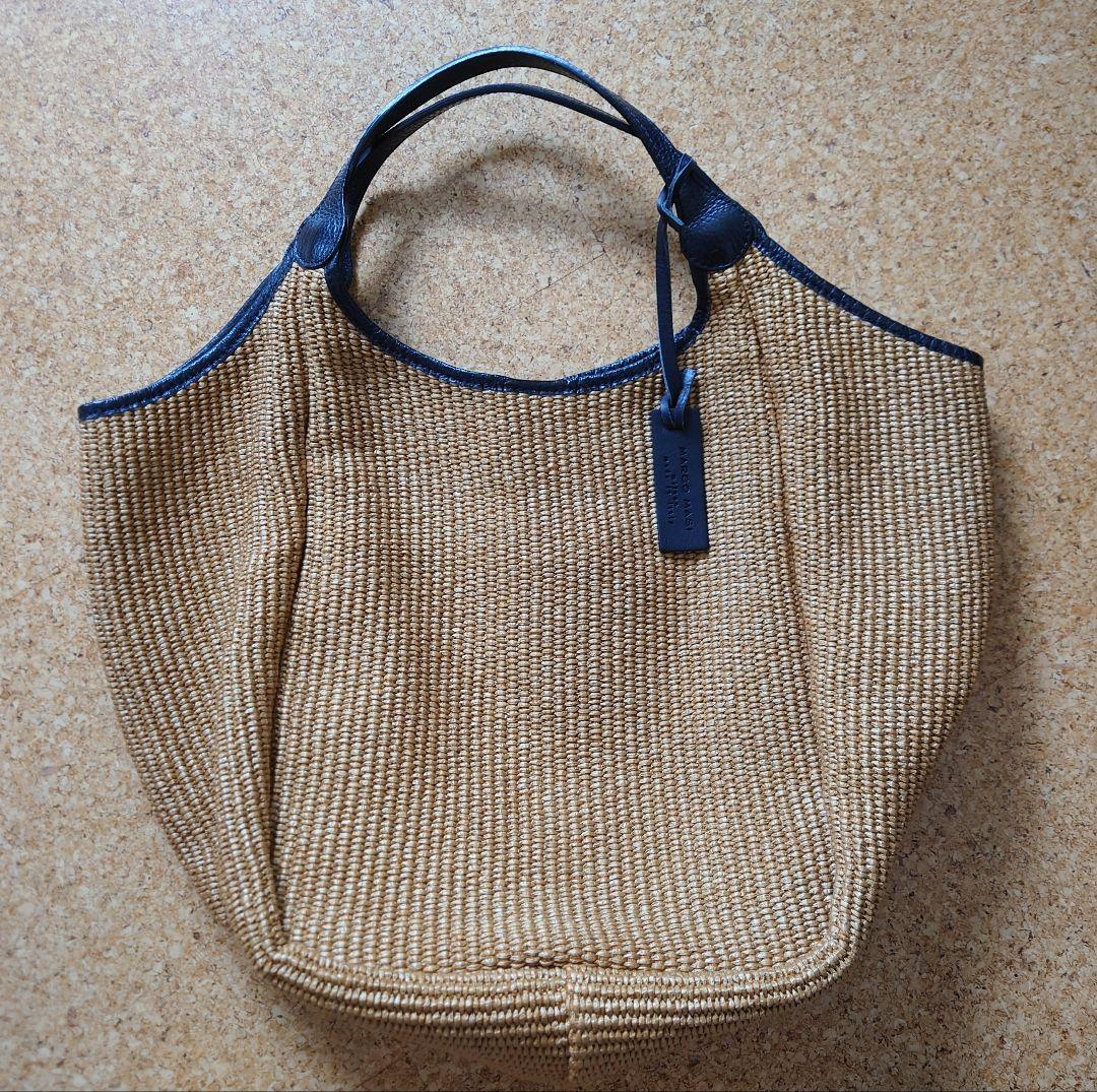 マルコマージ　ラフィアレザーかごバッグ