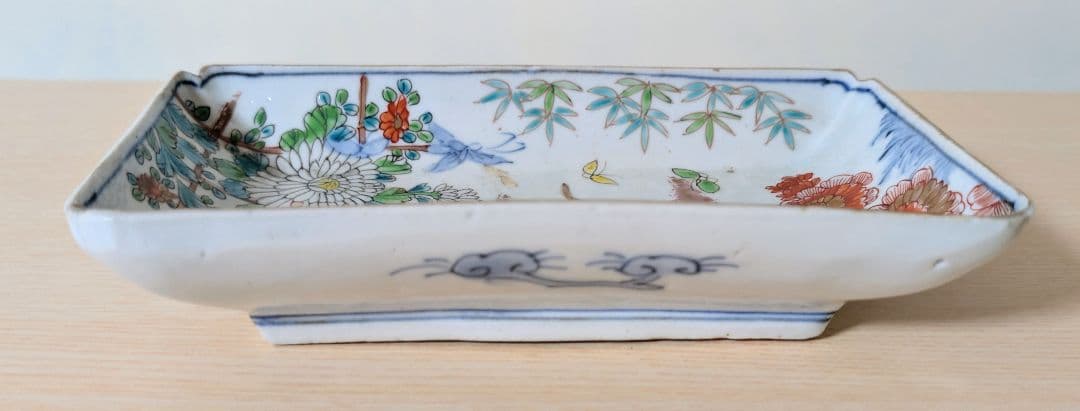 江戸中期 色絵古伊万里 金襴手 花蝶 青花 染付 金彩