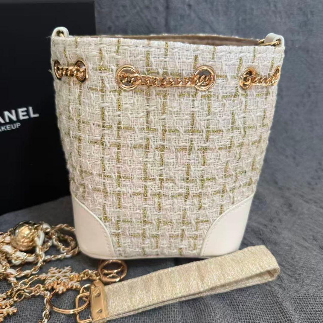 最終値下げ非売品 CHANEL ノベルティ ネイビー ツイード バケットバッグ