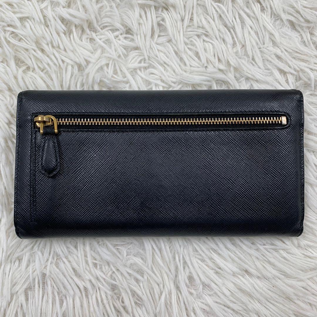 【✨極美品✨】プラダ 長財布 レター サフィアーノレザー ブラック