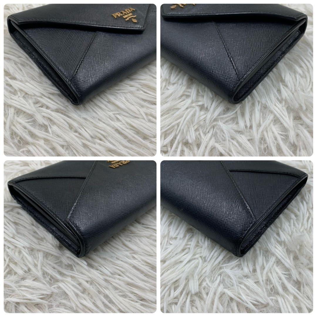【✨極美品✨】プラダ 長財布 レター サフィアーノレザー ブラック